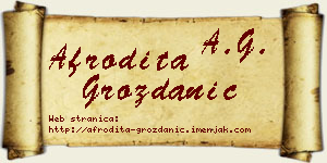Afrodita Grozdanić vizit kartica